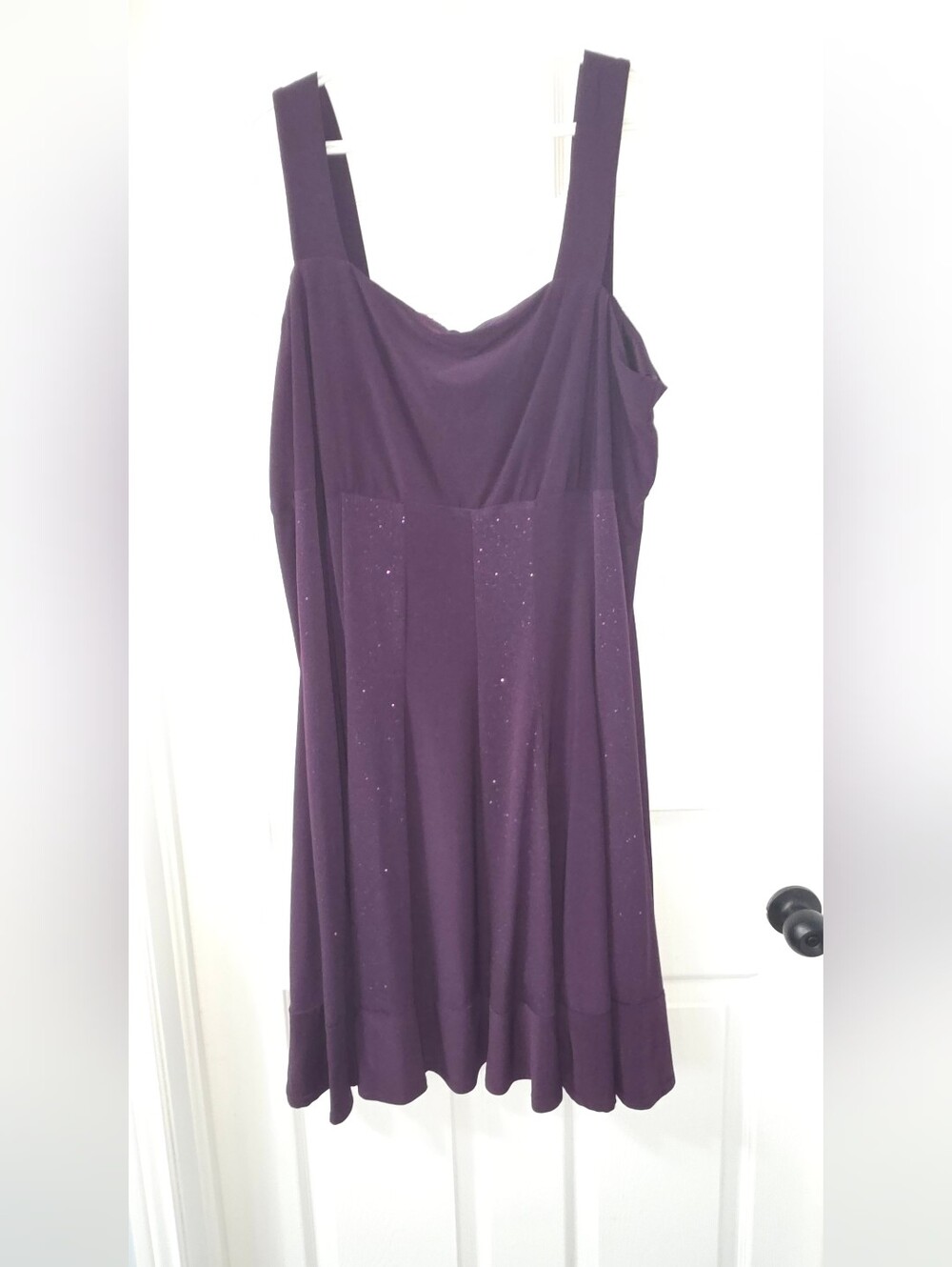 R&M Richards Purple Sleeveless Sparkle Midi Dress